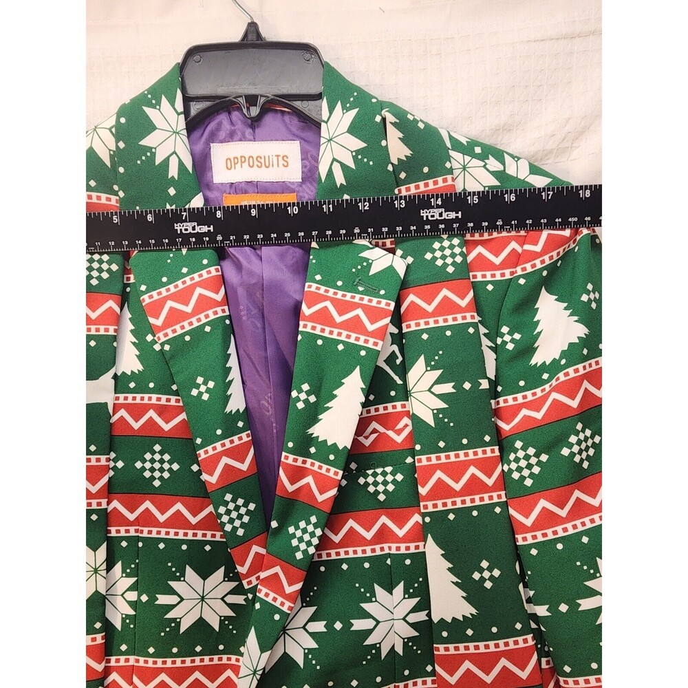 Opposuit Mens suit Size 36 Christmas Green Tree Holiday With Tie - Picture 10 of 16